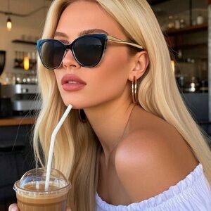 Polarized Black Cat Eye Sunglasses for Women